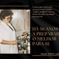 Deolinda à frente do talho nos anos 80